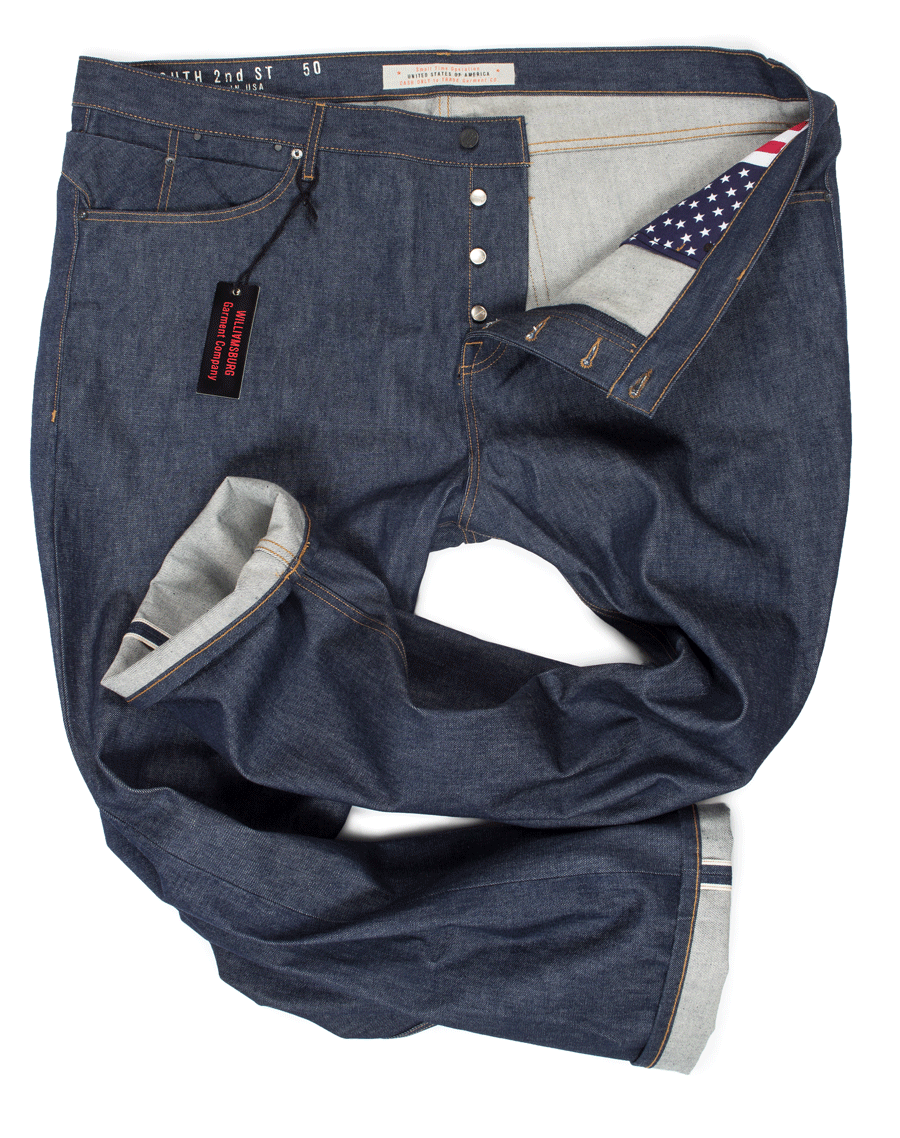 Williamsburg size-50, slim selvedge raw denim jeans for big men